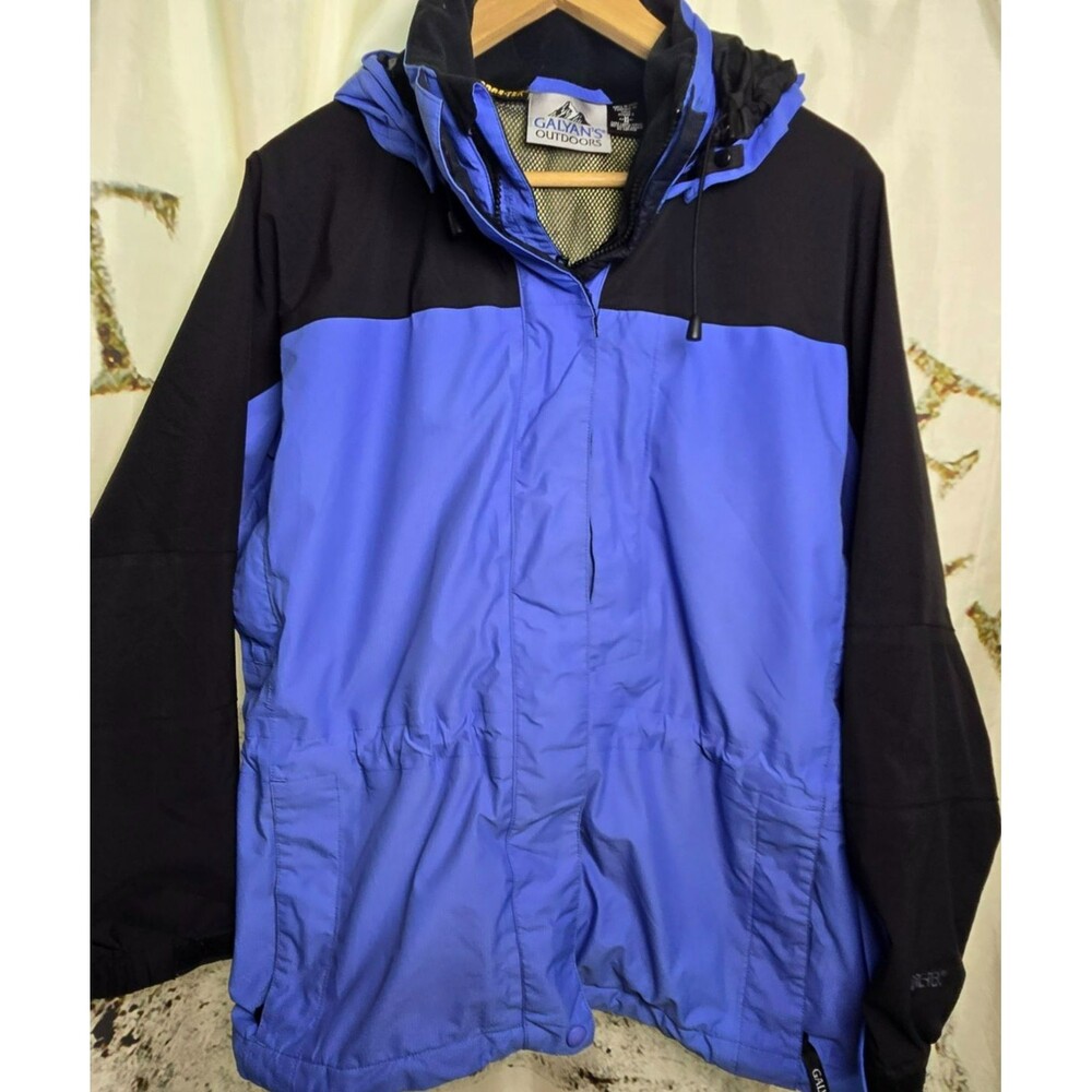 Vintage Galyan's Outdoors Women's Medium GORE-TEX Rain Jacket Blue Black Shell